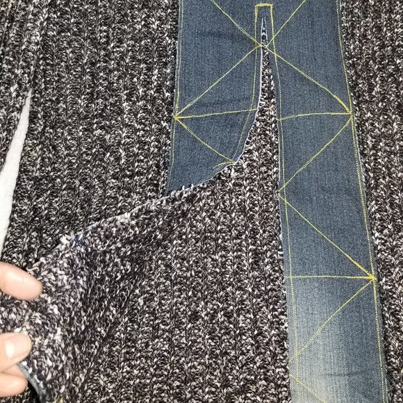 M Unique DIY Revamped Cowl neck Sweater with split bell cuffs - Picture 4 of 5